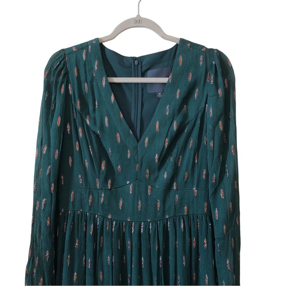 Modcloth Enchanting Evening Maxi Dress NWT Emerald Green and Gold Floor Length - Picture 5 of 16